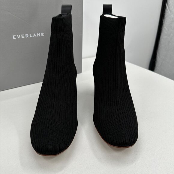 Everlane The Glove Boot in Black size 10 Women's Stretch Rib Knit Ankle Bootie - Picture 4 of 9